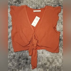 Abercrombie and Fitch Cropped Tie Front Top